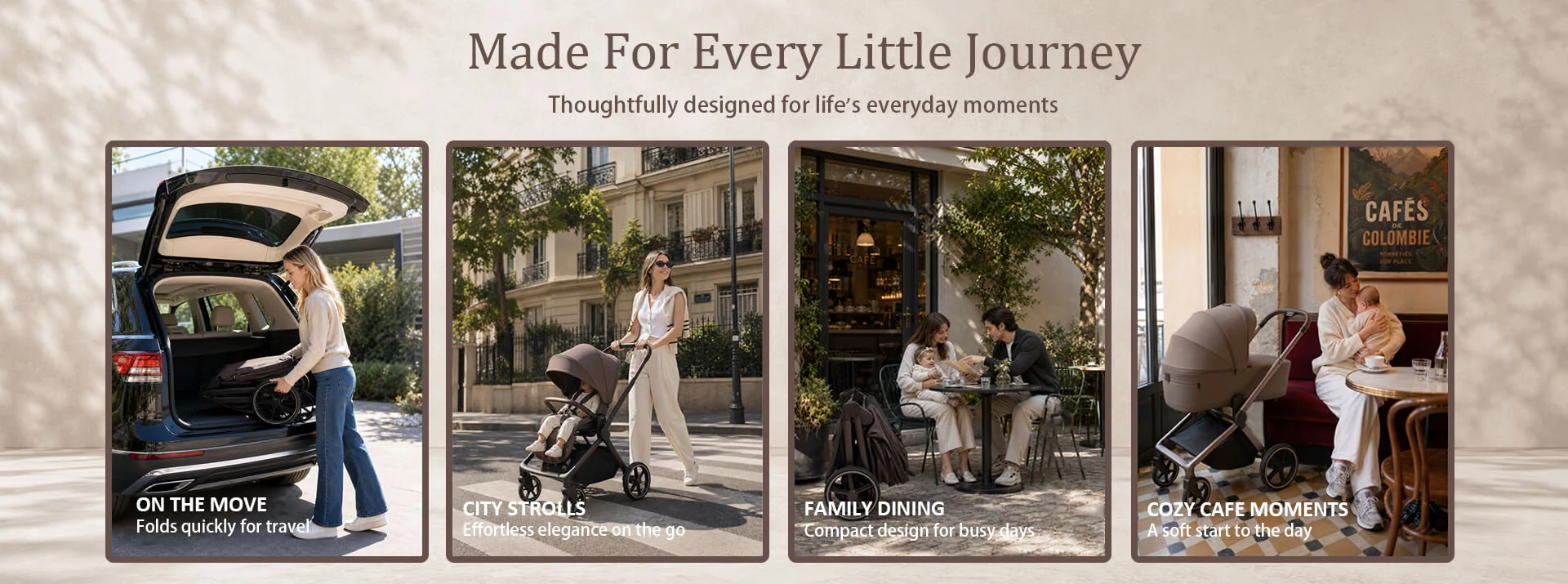 Supplied A1 lifestyle collage showing everyday outdoor settings